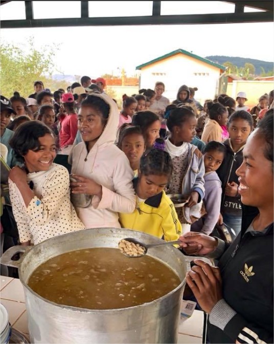 Daily meal distribution at a school in Madagascar