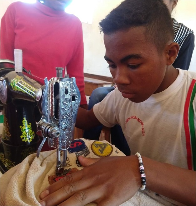 Youth learning skills at the Elevatus Youth Center in Madagascar